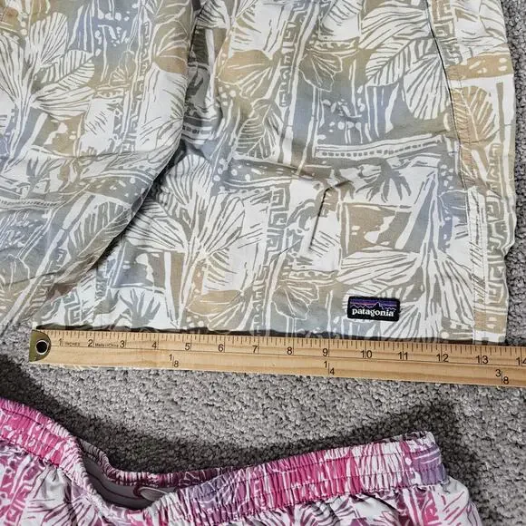 Patagonia Baggies Shorts Women's Medium Pink Blue Floral Gorpcore Lot Of 2 - Picture 6 of 16